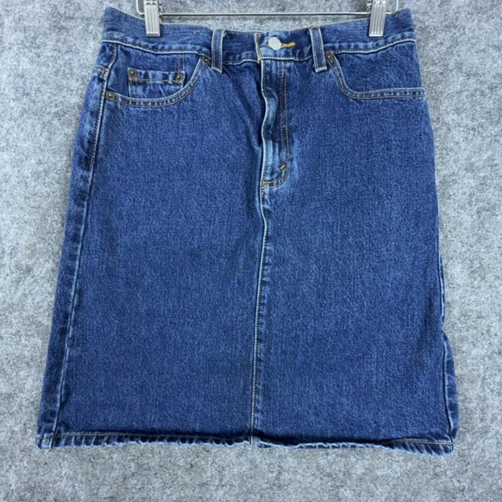 Vintage Y2K Levi's Denim Skirt Women 6 Blue Red Tab Regular Fit Cotton Mini